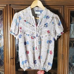 Kimchi & Blue Sheer Short Sleeve Blouse